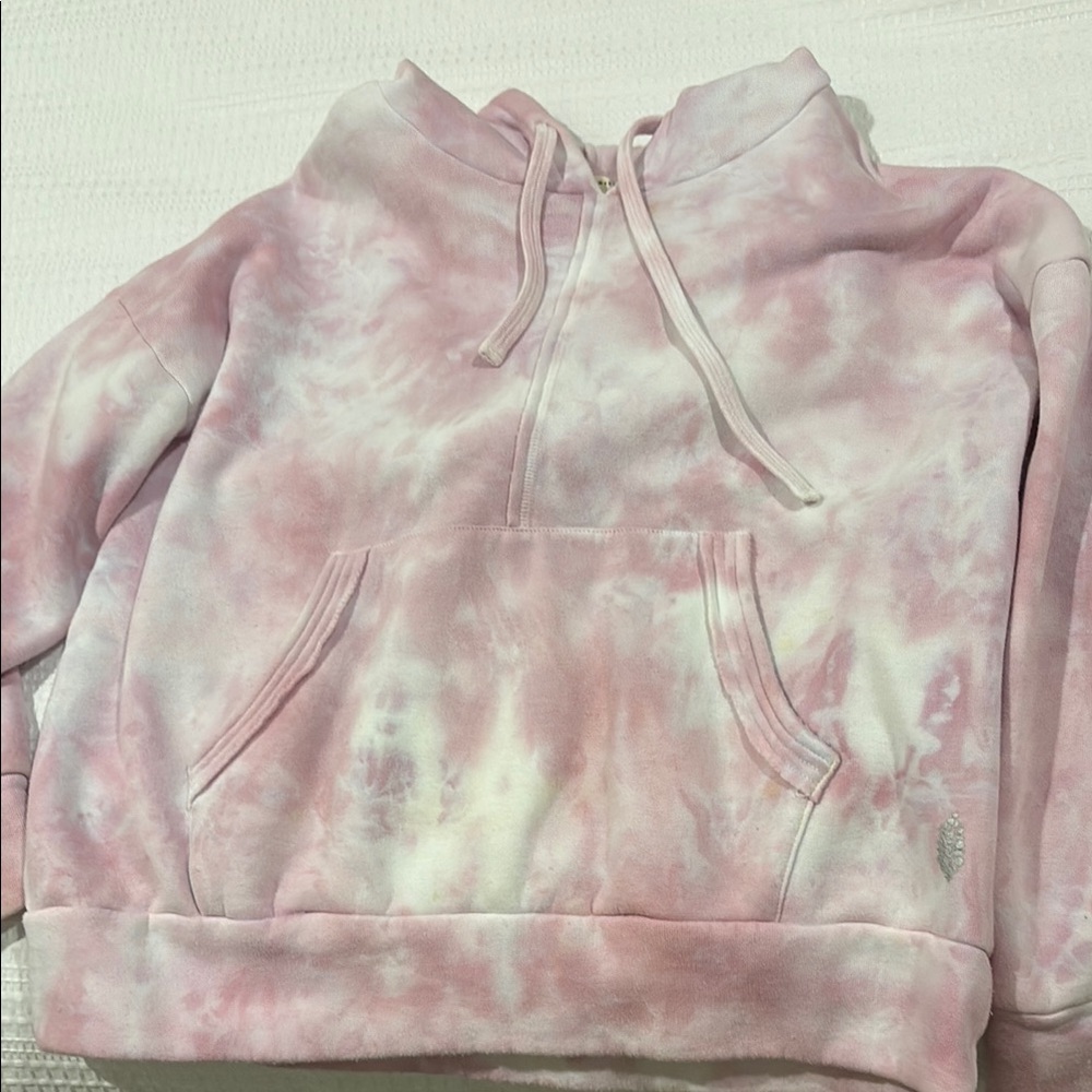 Free People Pink Tie-Dye Hoodie